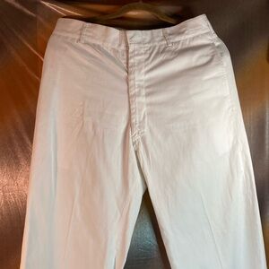 Men’s vintage Chatow made‎ 34r white uniform cotton flat front pants. 351